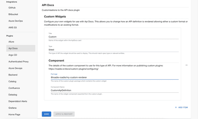 settings page