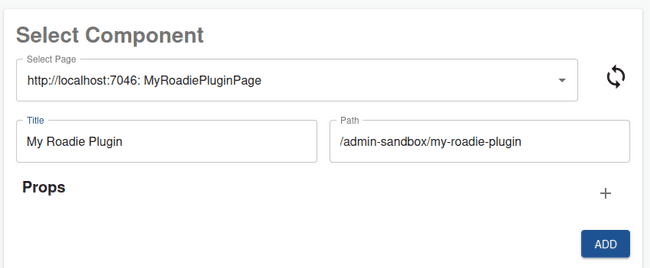 Roadie plugin sandbox registration